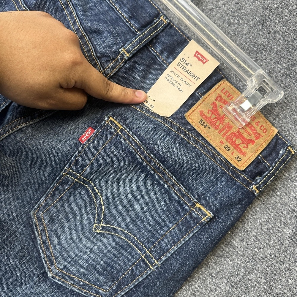 Levi's 514 Jeans Mens 29x32 Blue Medium Wash Straight Fit Classic Denim Pants - Picture 5 of 10